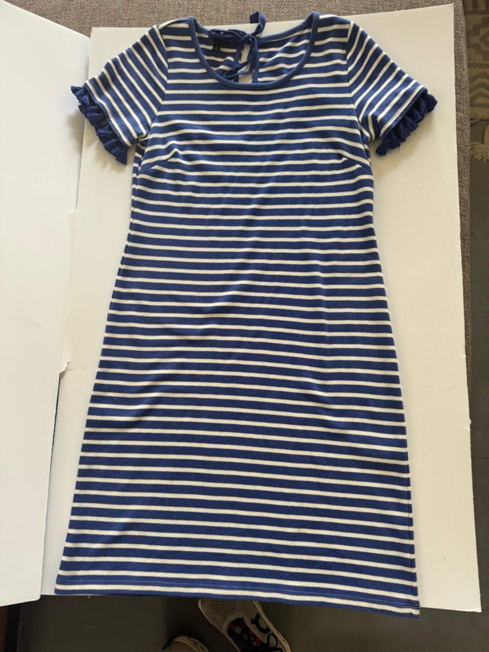 Talbots Blue and White Striped Short-Sleeve Tee Dress Small - Picture 2 of 7